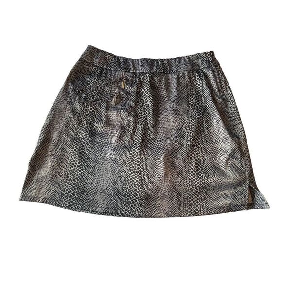 JAMIE SADOCK size 12 Golf Skort Skirt shorts Black Gray snakeskin snake print - Picture 1 of 9